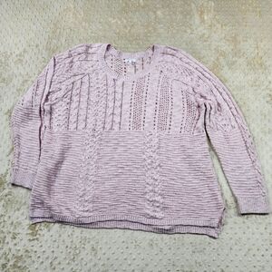 Maurices Loose Knit Crocheted Pink Sweater XXL Light Weight